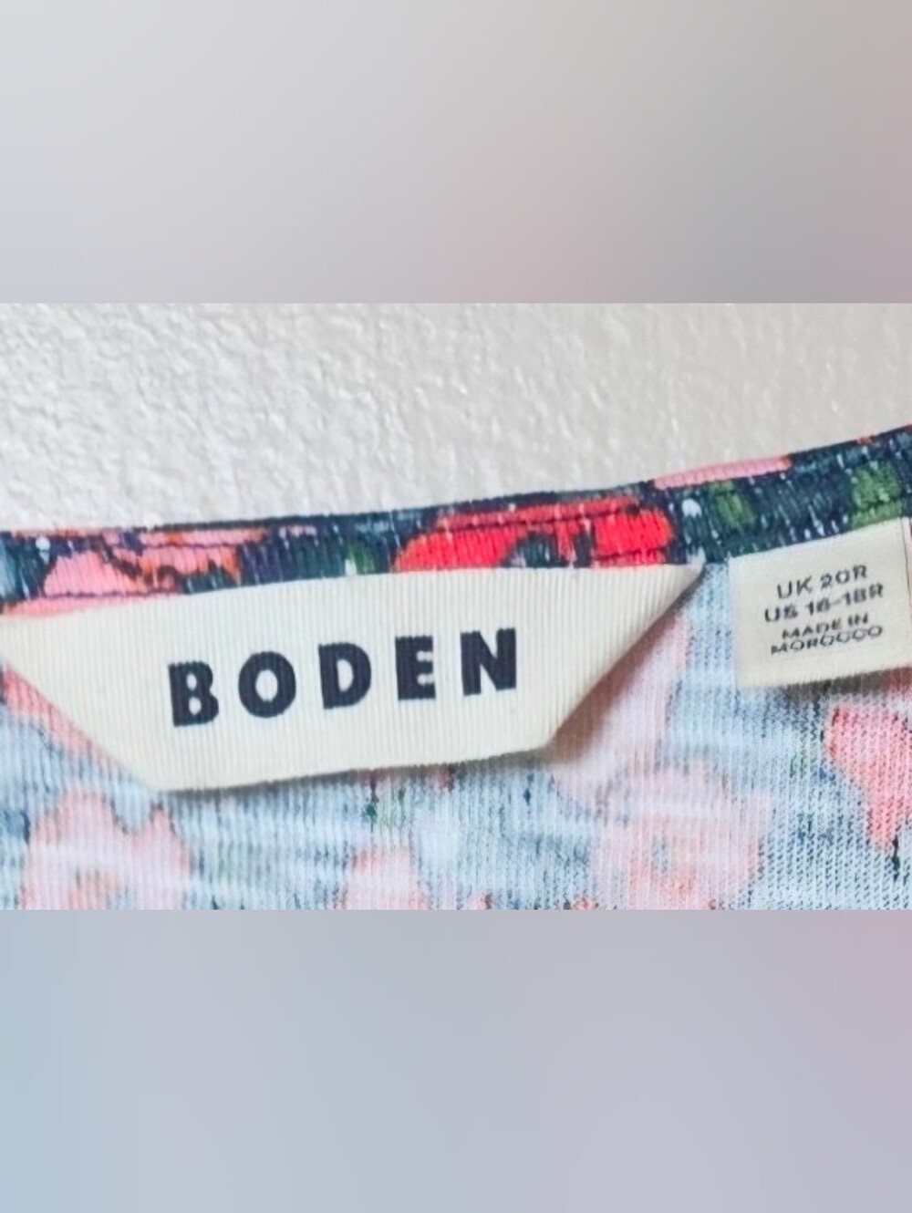 Boden Floral Sheath Cotton Midi Dress 16/18R XL Pockets Stretch Spring Summer - Picture 10 of 13